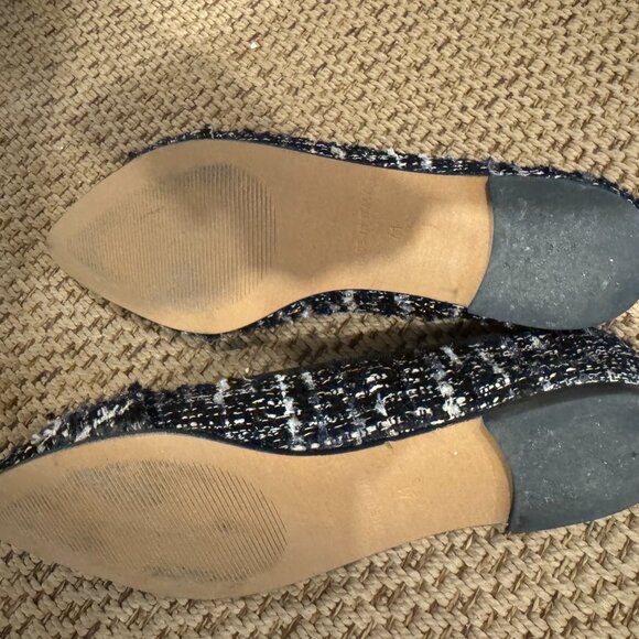 Flats Shoe Black White fabric with leather size 41 - Picture 2 of 3